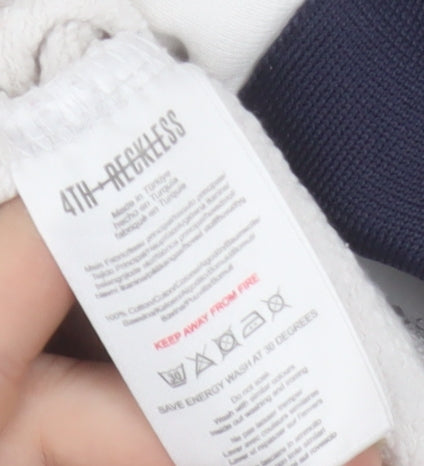 4th & Reckless Unisex White Sports Club Cotton Sweatshirt M