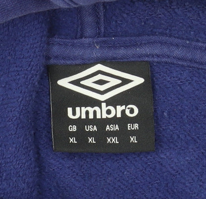 Umbro Men's Blue XL Full Zip Hoodie Derby Logo Sportswear