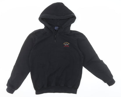 Paul & Shark Men’s Black Pullover Hoodie M Embroidered Yachting Cotton