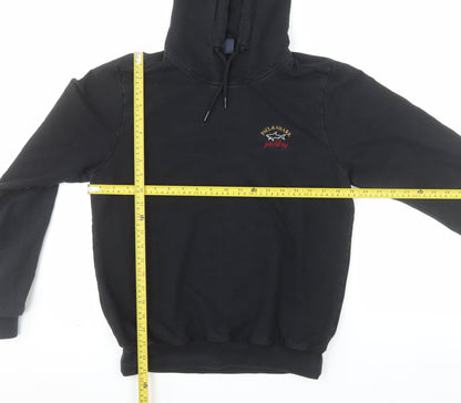 Paul & Shark Men’s Black Pullover Hoodie M Embroidered Yachting Cotton