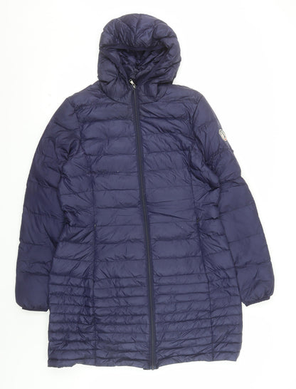 Harvey & Jones Women's Blue Size 12 Hooded Puffer Jacket