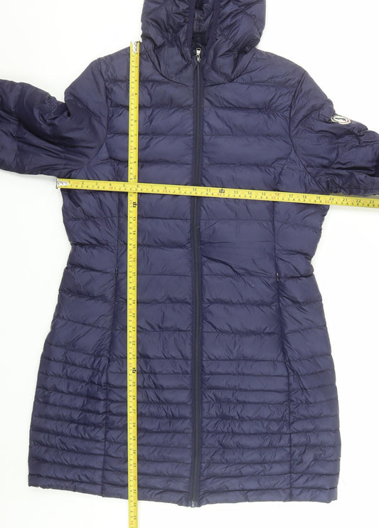 Harvey & Jones Women's Blue Size 12 Hooded Puffer Jacket