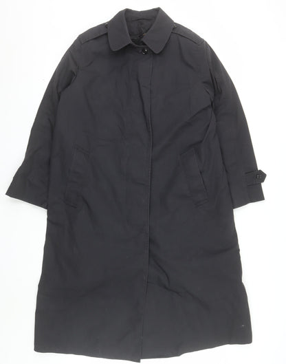 American Apparel Women's Black Long Trench Coat Size 10 Classic Style