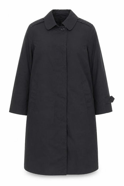 American Apparel Women's Black Long Trench Coat Size 10 Classic Style