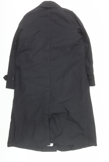 American Apparel Women's Black Long Trench Coat Size 10 Classic Style