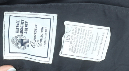 American Apparel Women's Black Long Trench Coat Size 10 Classic Style