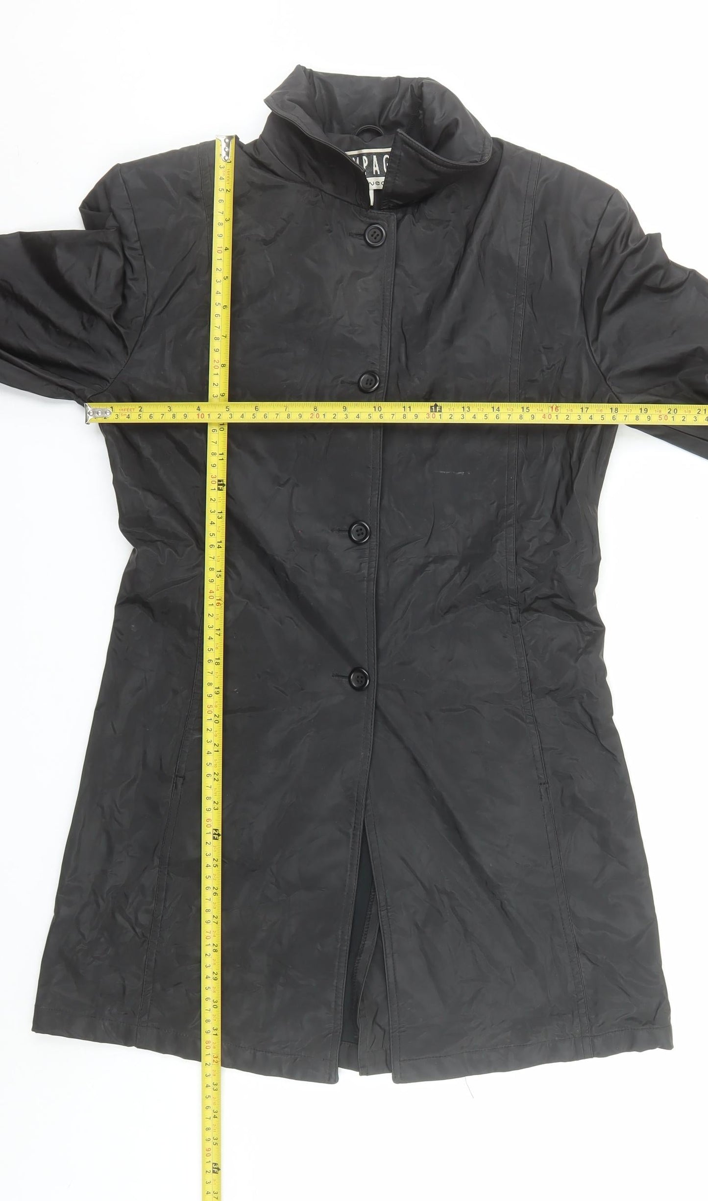 Rampage Womens Black Long Rain Coat Medium Water Resistant