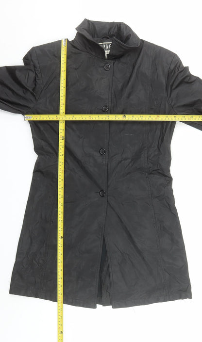 Rampage Womens Black Long Rain Coat Medium Water Resistant