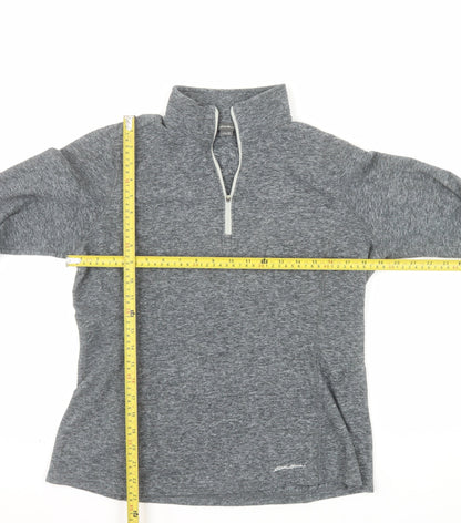 Eddie Bauer Women's Grey 1/4 Zip Pullover Sweatshirt M Polyester