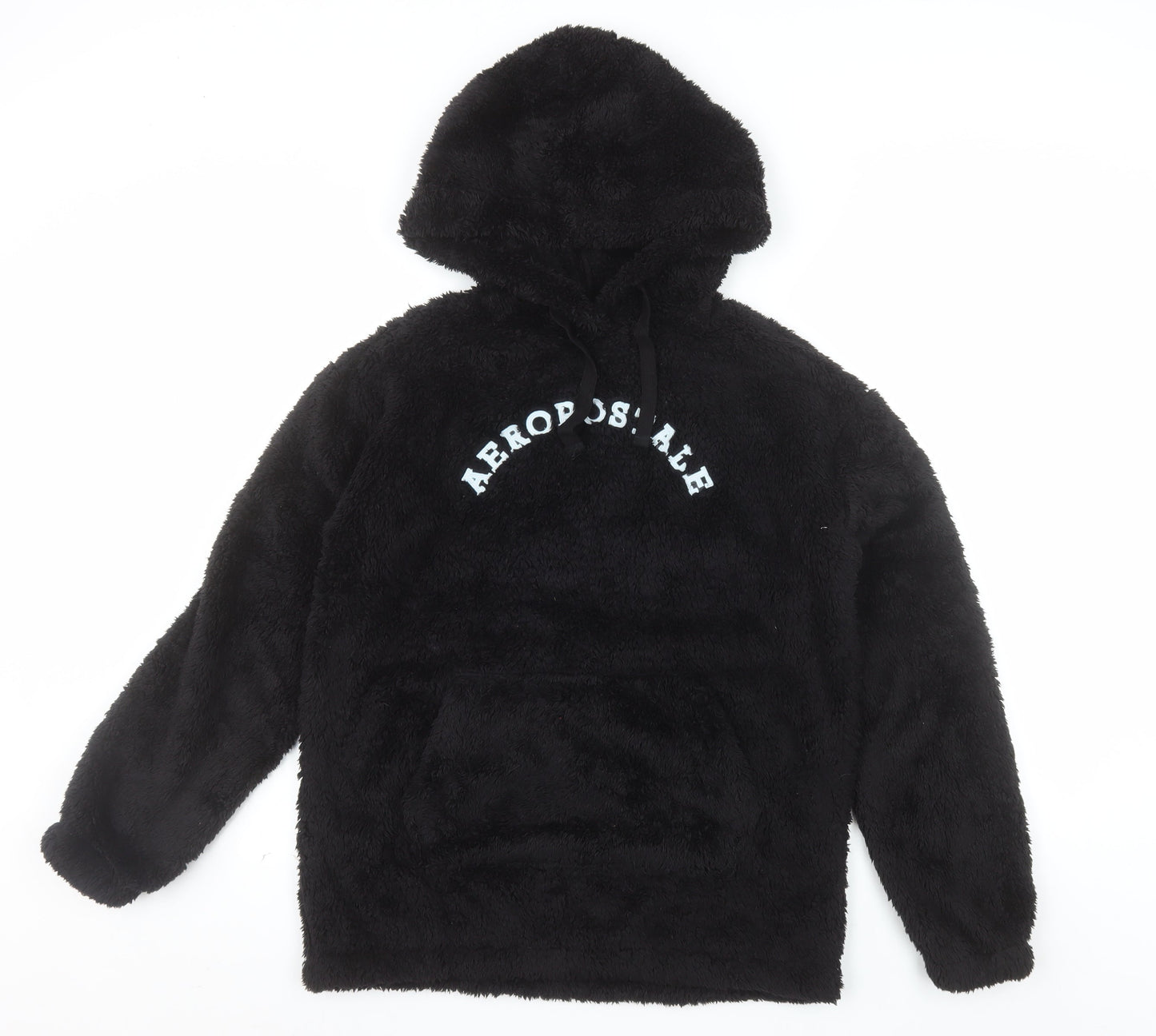 Aeropostale Womens Black Fleece Hoodie Size S Pullover Hooded Sweatshirt