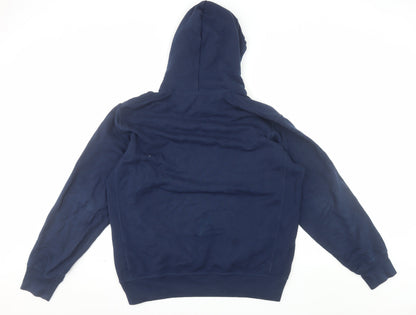 Uniqlo Men's Blue L Pullover Hoodie Long Sleeve Cotton Blend