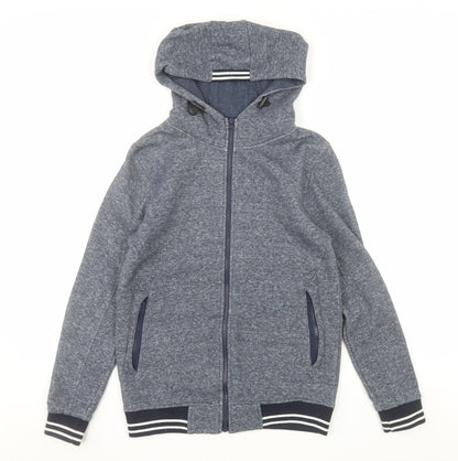 Universal Traveller Men's Blue Full Zip Hoodie XS Fleece Cotton Blend