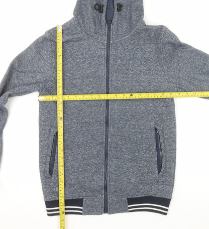 Universal Traveller Men's Blue Full Zip Hoodie XS Fleece Cotton Blend