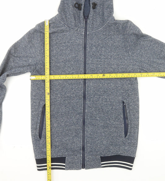 Universal Traveller Men's Blue Full Zip Hoodie XS Fleece Cotton Blend