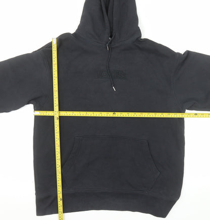 Levi's Men's Black Pullover Hoodie L Logo Fleece Sweatshirt