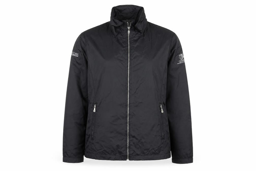 North End Womens Black Lightweight Nylon Zip Jacket Size S