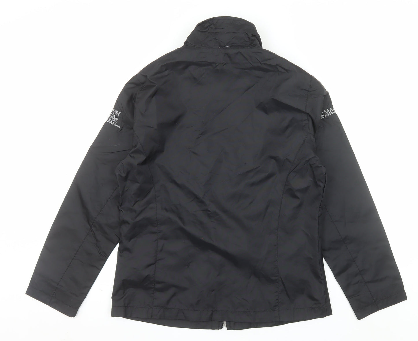 North End Womens Black Lightweight Nylon Zip Jacket Size S