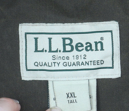 L.L. Bean Men's Brown 2XL Tall Waxed Cotton Outdoor Jacket