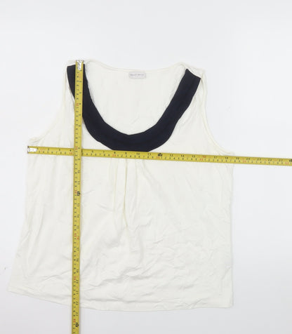Minuet Petite Women's Ivory Sleeveless Jersey Tank Top UK 16
