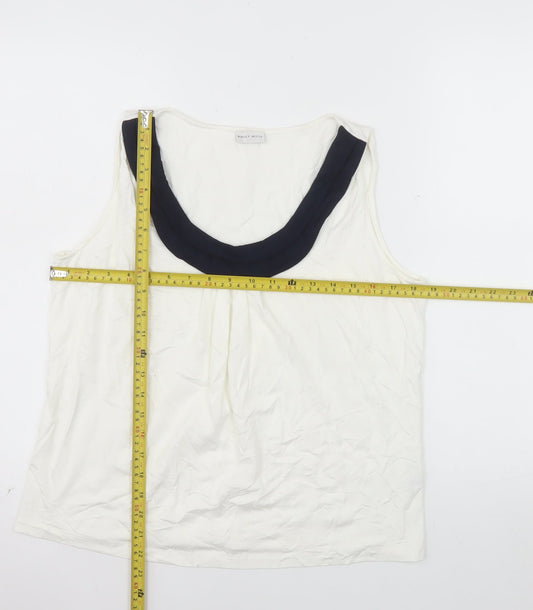 Minuet Petite Women's Ivory Sleeveless Jersey Tank Top UK 16