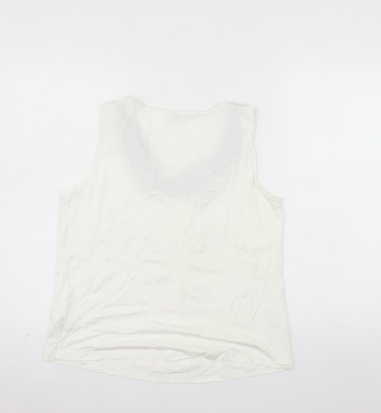 Minuet Petite Women's Ivory Sleeveless Jersey Tank Top UK 16