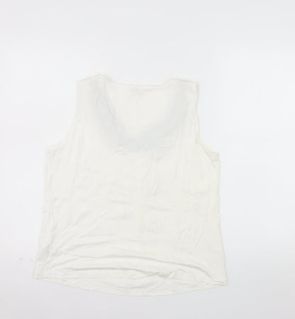 Minuet Petite Women's Ivory Sleeveless Jersey Tank Top UK 16