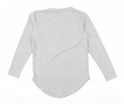 Leif Nelson Women's Grey Long Sleeve Basic Jersey T-Shirt M