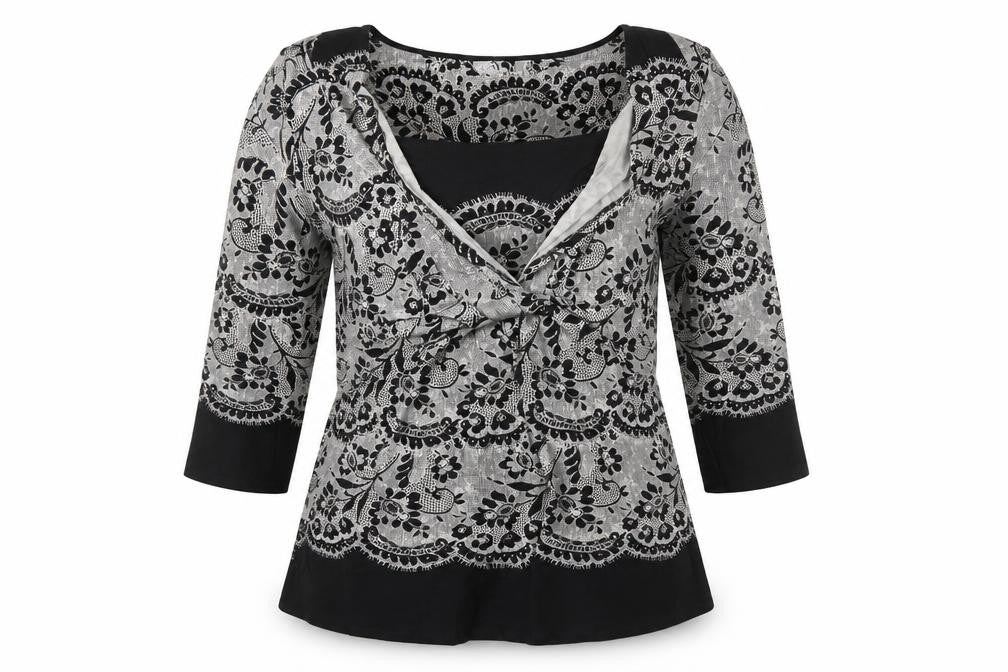 Marks & Spencer Per Una Women's Black Floral Tunic Blouse Size 12