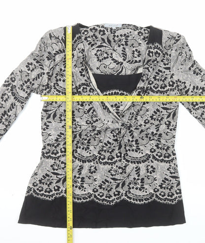 Marks and Spencer Per Una Women's Black Floral Tunic Blouse Size 12