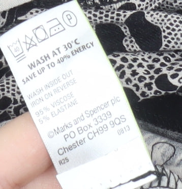 Marks and Spencer Per Una Women's Black Floral Tunic Blouse Size 12
