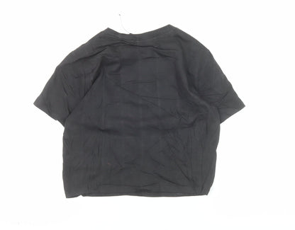 Bowie Women's Black Cropped Graphic T-Shirt Size S 10-12