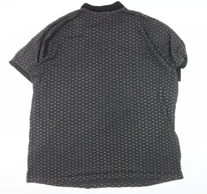 Bigdude Men's Grey 5XL Polo Shirt with 1/4 Zip Collar
