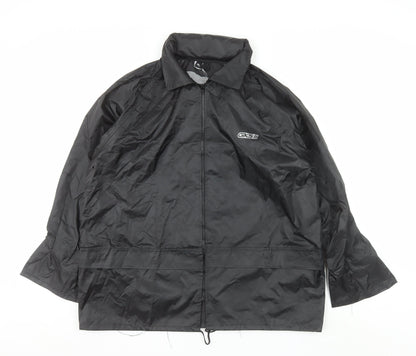 GKS Men’s Black Waterproof Full Zip Outdoor Rain Jacket L