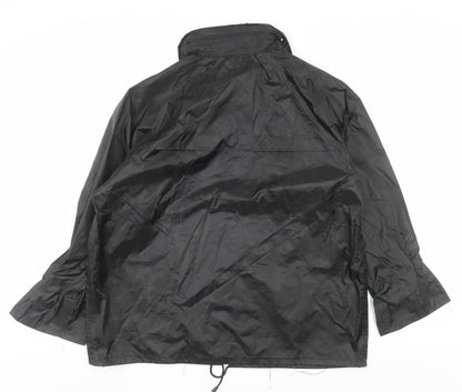 GKS Men’s Black Waterproof Full Zip Outdoor Rain Jacket L