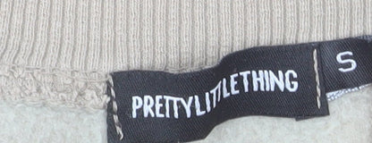 PrettyLittleThing Women Beige Small Pullover Sweatshirt