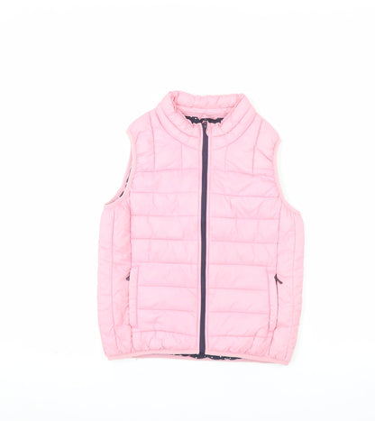 Crew Clothing Girls Pink Puffer Gilet 8-9 Years Quilted Lightweight Vest