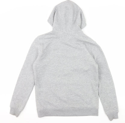 GK Men's Grey Pullover Hoodie Size L Fleece Logo Sweatshirt