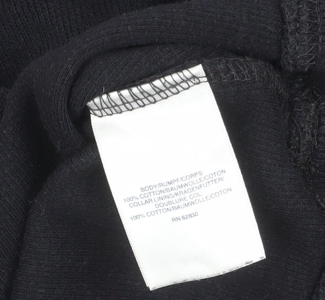 Lands' End Men's Black 1/4 Zip Cotton Pullover Sweatshirt M