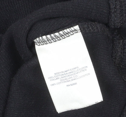 Lands' End Men's Black 1/4 Zip Cotton Pullover Sweatshirt M