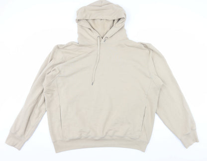 Uniqlo Men’s Beige 2XL Pullover Hoodie Fleece Cotton Blend