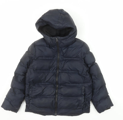 Next Boys Blue Hooded Puffer Jacket 9 Years Winter Mid-Length
