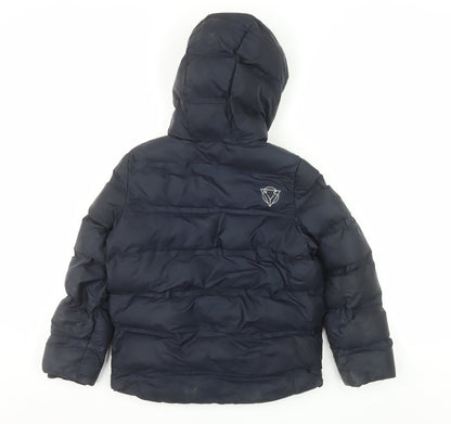 Next Boys Blue Hooded Puffer Jacket 9 Years Winter Mid-Length