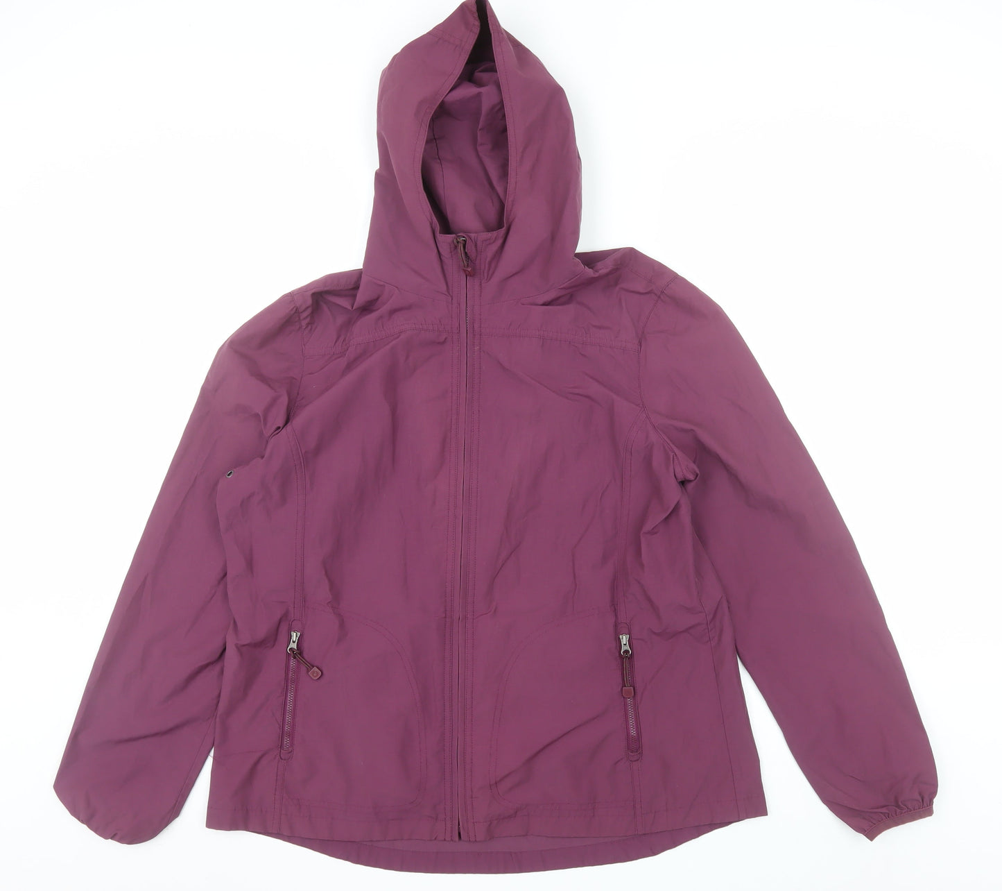 FatFace Women's Purple Size 16 Hooded Waterproof Parka Jacket