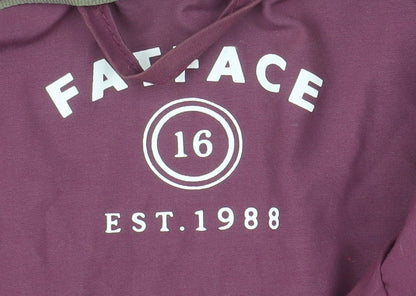 FatFace Women's Purple Size 16 Hooded Waterproof Parka Jacket