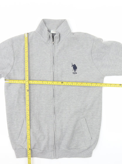 U.S. Polo Assn. Men's Grey Full Zip Sweatshirt XL Logo