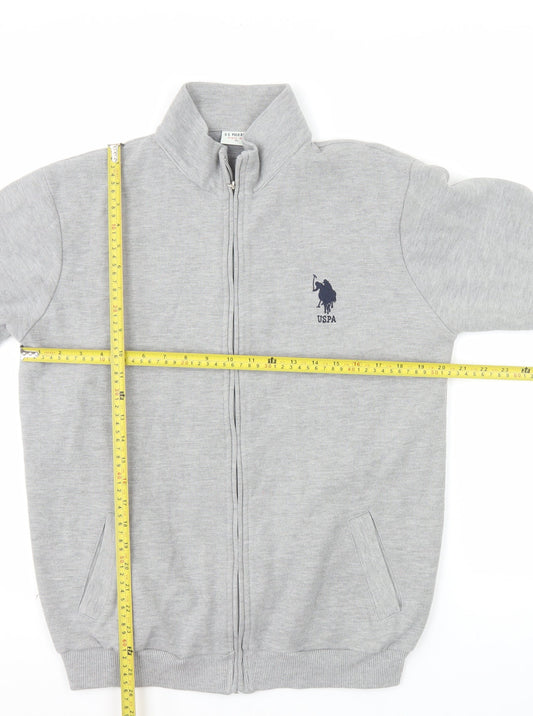 U.S. Polo Assn. Men's Grey Full Zip Sweatshirt XL Logo
