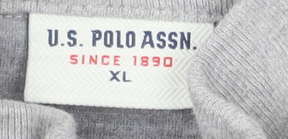 U.S. Polo Assn. Men's Grey Full Zip Sweatshirt XL Logo