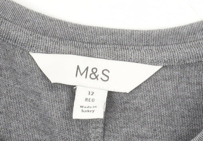 Marks and Spencer Women’s Grey A-Line Jersey Dress Size 12