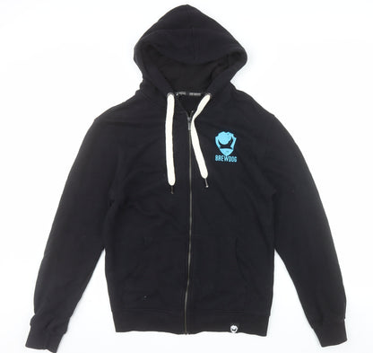 BrewDog Men's Black Full Zip Hoodie Small Beer Logo Sweatshirt