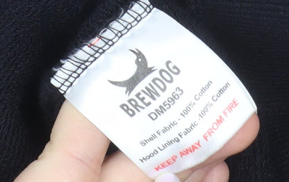 BrewDog Men's Black Full Zip Hoodie Small Beer Logo Sweatshirt